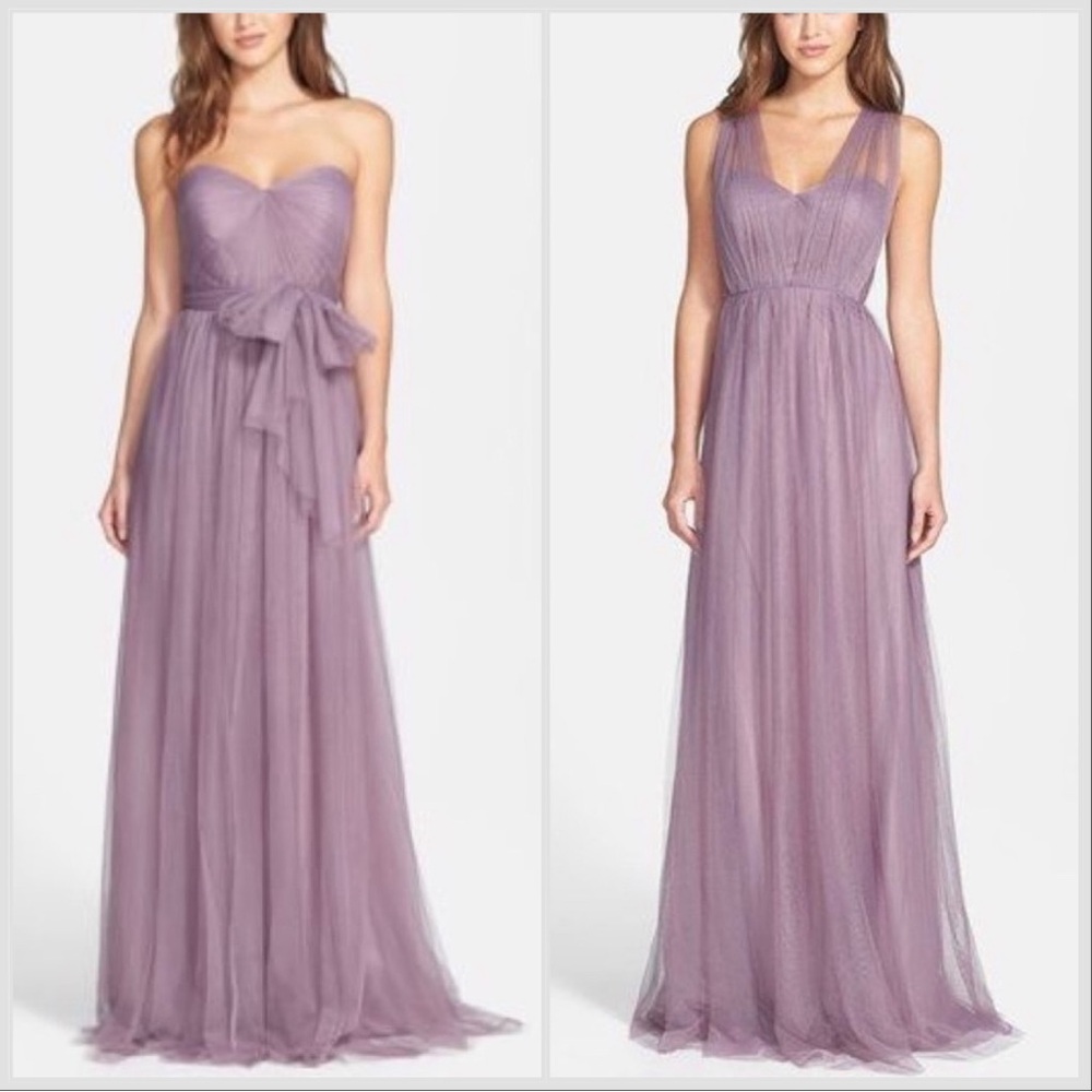 Jenny Yoo Lilac Light Purple Annabelle Convertible Maxi Dress Sz 8